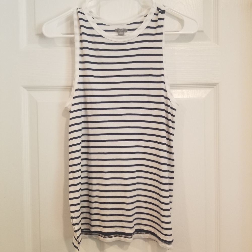 Aerie Black and White Stripe Tank Top Muscle Shirt